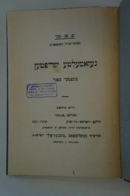 98 032717_6 : געזאמעלטע שריפטען : אין פופצעהן בענדען. פינפטער באנד : דער יודישער חורבן (1927)