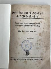Eba 189 (ausgesondert) : Beiträge zur Psychologie der Jugendlichen (1925)