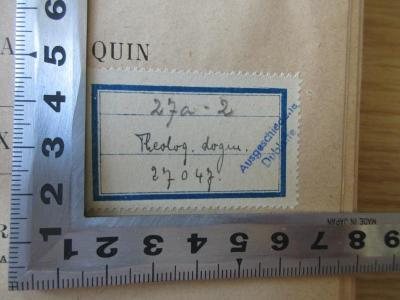 BN 2546 P376-20 : Commentaire francais littéral de la Somme théologique de Saint Thomas d'Aquin.  20: Les sacrements : Ordre mariage (1931);- (Biblioth. Provinc Argentor. C.SS.R.), Etikett: Signatur; '27a - 2
Theolog. dogm.
27047. '. 