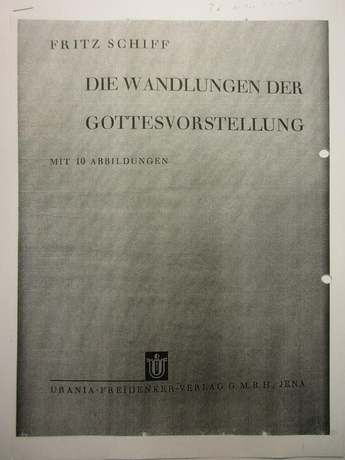 88/80/40267(7) : Die Wandlungen der Gottesvorstellung (1931)