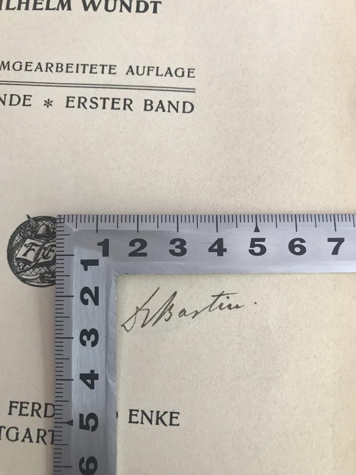 D WUN 1 - 2 : Ethik. Eine Untersuchung der Tatsachen und Gesetze des sittlichen Lebens (1903);- (Bastin, Karl;Bastin, Grete), Von Hand: Name; '[...] Bastin.'. 