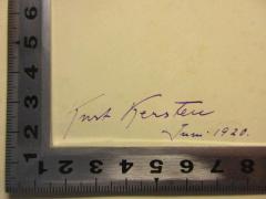 - (Kersten, Kurt), Von Hand: Name; 'Kurt Kersten
Juni 1920'. 