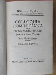 BM 5650 C714.1923 : Colloquia dominiciana cum divino animae sponso perdurante Sacro Convivio : (Horologium Sapientiae) (1923)