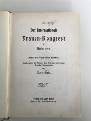 Br 814 : Der Internationale Frauen-Kongress in Berlin 1904 (1905)