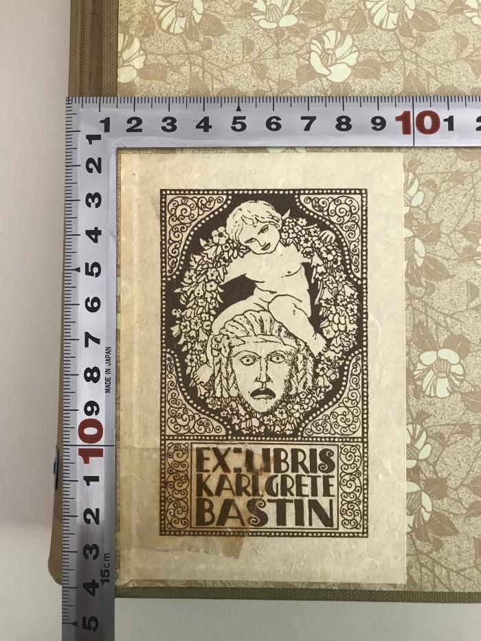 D WUN 1 - 2 : Ethik. Eine Untersuchung der Tatsachen und Gesetze des sittlichen Lebens (1903);- (Bastin, Karl;Bastin, Grete), Etikett: Name; 'Ex Libris Karl und Grete Bastin'. 