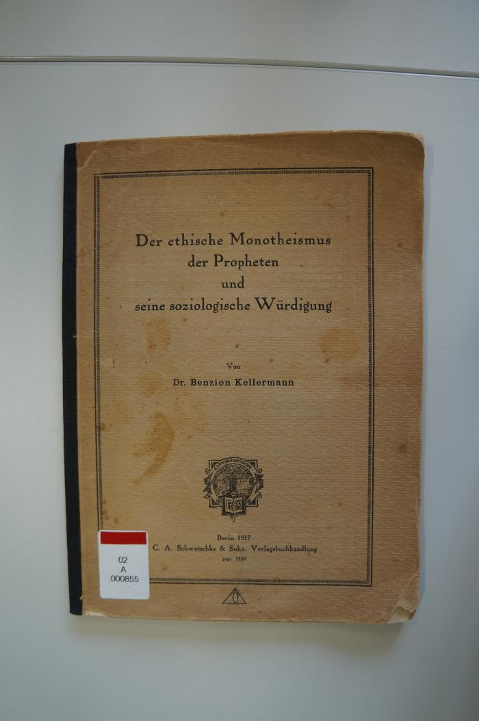 02A.000855  : Der ethische Monotheismus der Propheten und seine soziologische Würdigung (1917)