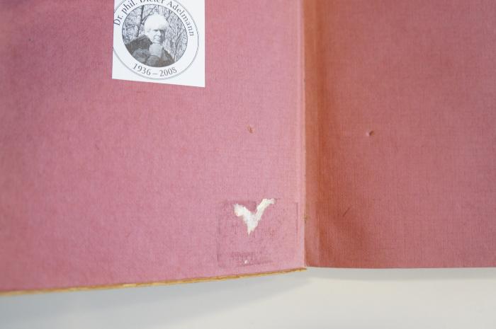 02A.002202 : Moaus zur : ein Chanukkahbuch (1918);- (unbekannt), Klebespuren: Exlibris. 