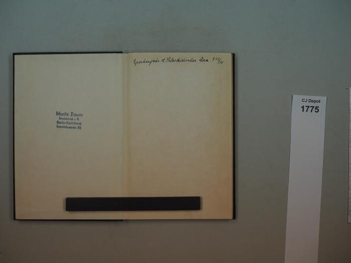 - (Baum, Moritz), Von Hand: Notiz; 'Epochenjahr d. Selenkidischen Aera 312/11'. 