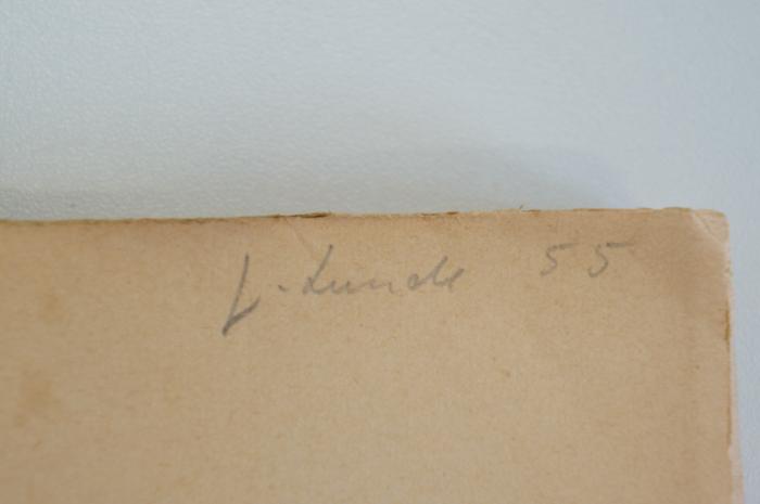 02A.001992 : Vom Geist des Judentums (1921);- (Lunde, L.), Von Hand: Name, Nummer; 'L. Lunde 55'. 