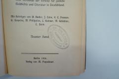 - (Lauer, Chaim), Stempel: Name, Ortsangabe; 'Dr. Ch. Lauer
Rabbiner
Biel (Schweiz)
'. 