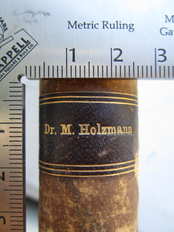  Die Memoiren der Glückel von Hameln (1910);- (Holzmann, M.), Etikett: Name, Berufsangabe/Titel/Branche; 'Dr. M. Holzmann'.  (Prototyp)