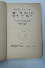 02A.014590 : Die jüdische Bewegung : gesammelte Aufsätze und Ansprachen 1916-1920. Zweite Folge (1920)