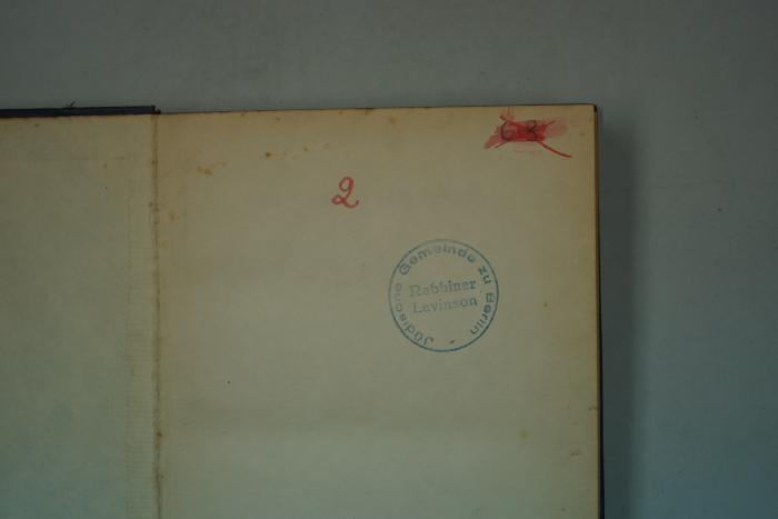 - (Jüdische Religionsschule Hermsdorf, Bibliothek), Von Hand: Nummer; '2
68'. 