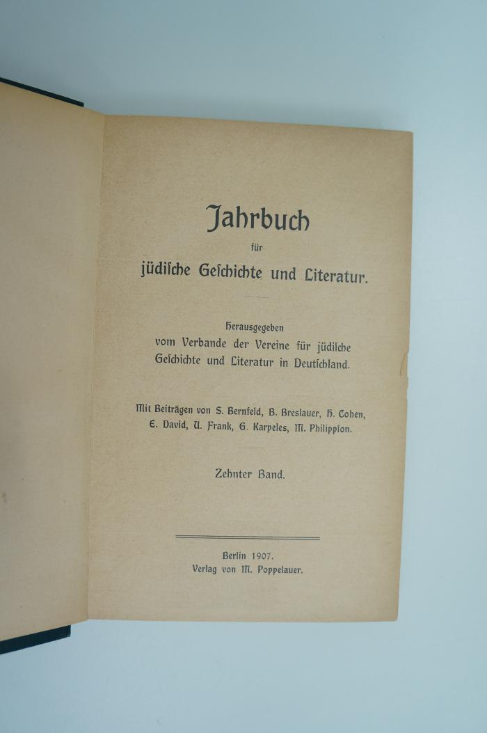 02A.009265 : Jahrbuch für jüdische Geschichte und Literatur (1907)