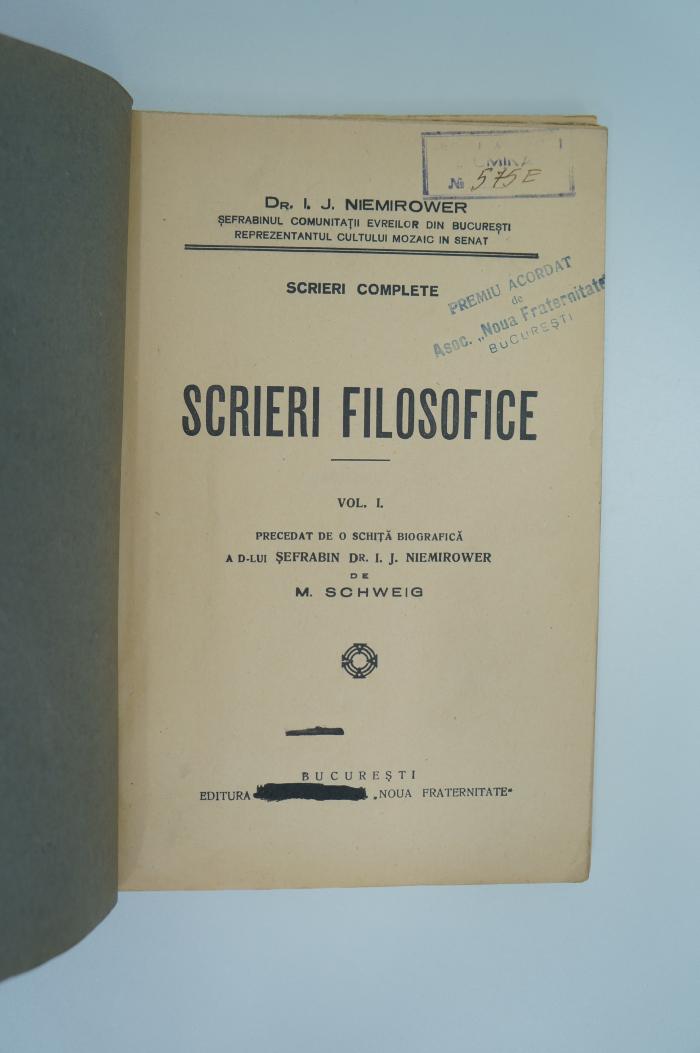 02A.014587 : Scrieri Filosofice (1919)