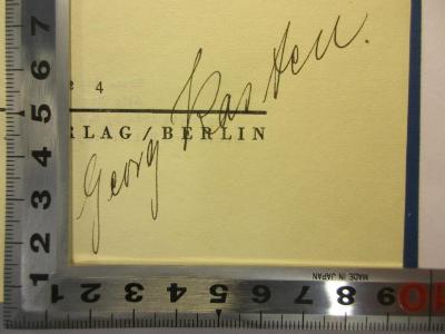 -, Von Hand: Name; 'Georg Kasten'