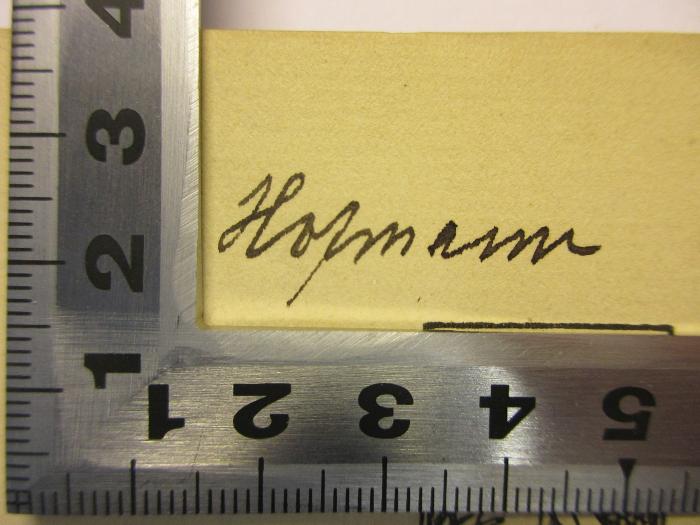 -, Von Hand: Name; 'Hofmann'