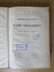 BN 2546 P376-7 : Commentaire francais littéral de la Somme théologique de Saint Thomas d'Aquin. 7: Les passions et les habitus (1926)