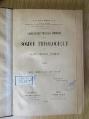 BN 2546 P376-8 : Commentaire francais littéral de la Somme théologique de Saint Thomas d'Aquin. 8: Les vertus et les vices (1928)