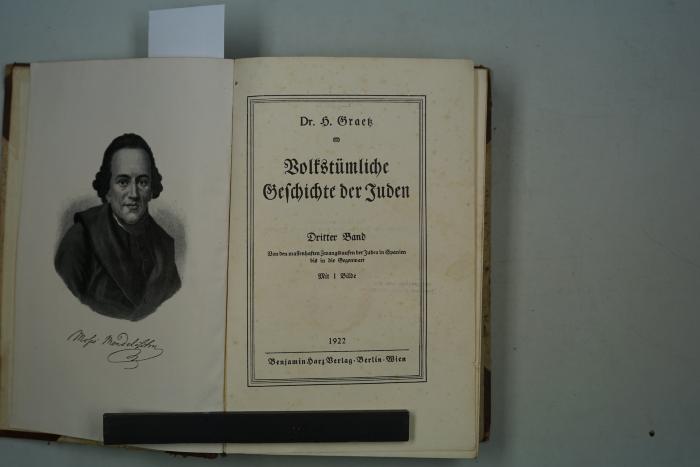  Volkstümliche Geschichte der Juden. Von den massenhaften Zwangstaufen der Juden in Spanien bis in die Gegenwart. (1922)