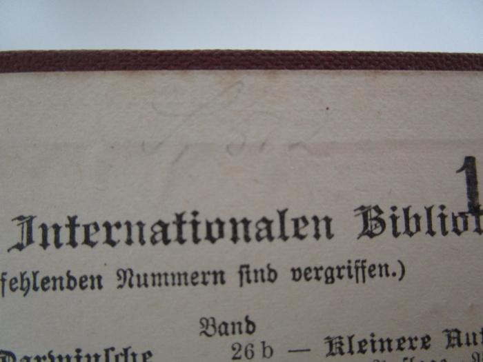 MB 3043: Der Ursprung des Christentums : Eine historische Untersuchung (1908);- (Kammer für Arbeiter und Angestellte für Wien), Von Hand: Signatur; 'S. 5.2'. 