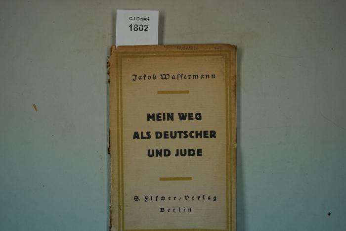  Mein Weg als Deutscher und Jude. (1921)