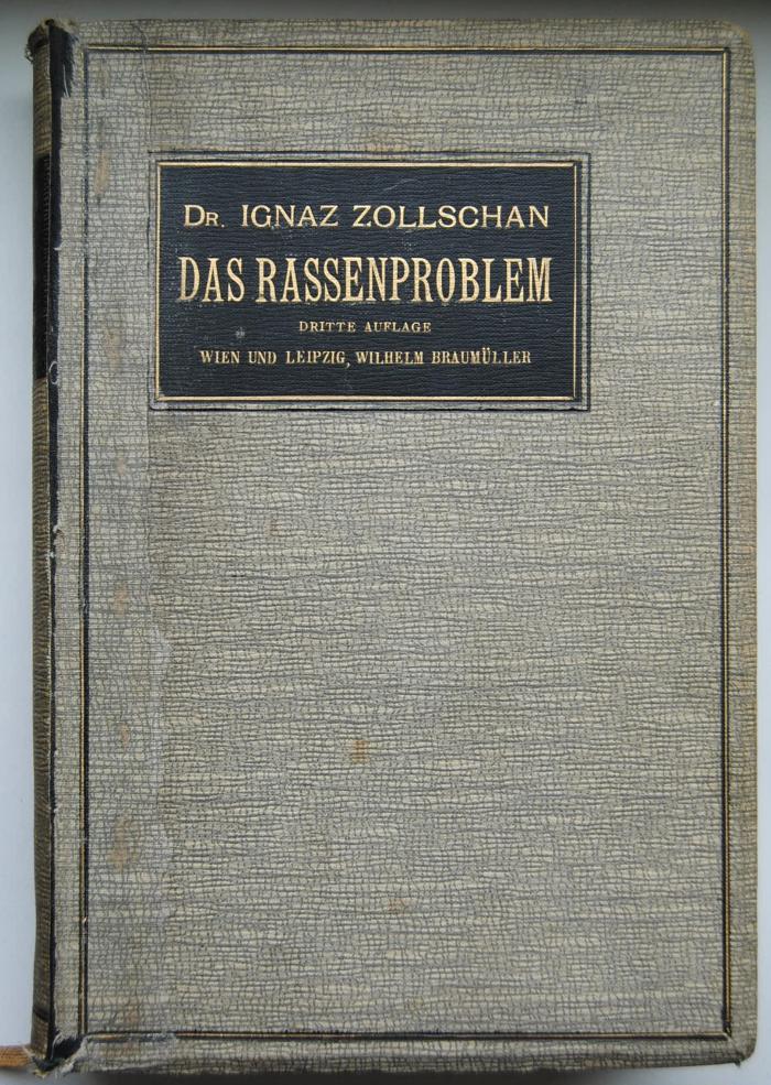 9/934  : Das Rassenproblem unter besonderer Berücksichtigung der theoretischen Grundlagen der jüdischen Rassenfrage (1912)