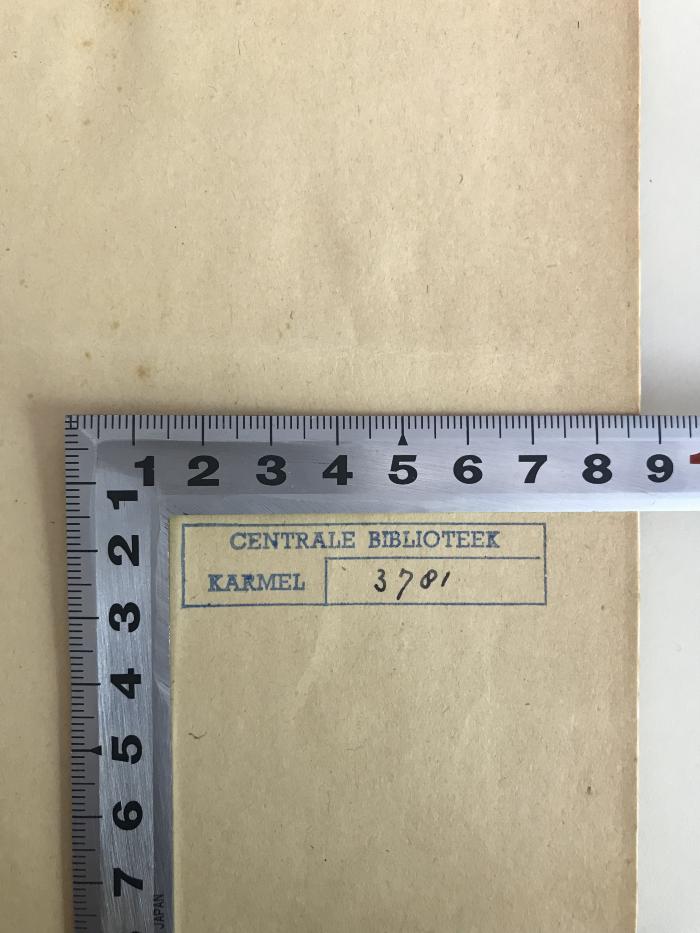 CB 3800 G983-1 (3) : Die Theodicee (1897);- (Centrale Biblioteek Karmel), Stempel: Name, Inventar-/ Zugangsnummer; 'Centrale Biblioteek Karmel 3781'. 