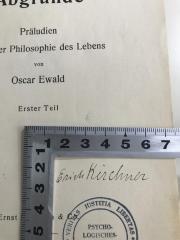 - (Kirchner, Erich), Von Hand: Name; 'Erich Kirchner'. 