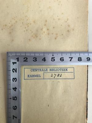 CB 3800 G983-3(4) : Die Psychologie (1904);- (Centrale Biblioteek Karmel), Stempel: Name, Inventar-/ Zugangsnummer; 'Centrale Biblioteek Karmel 3783'. 