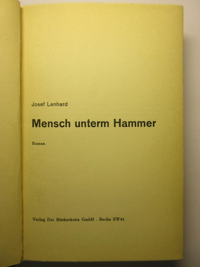 38/80/40053(1) : Der Mensch unterm Hammer (1932)
