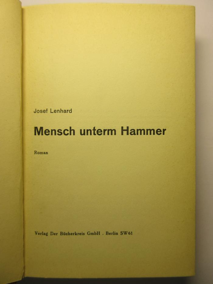 38/80/40053(1) : Der Mensch unterm Hammer (1932)