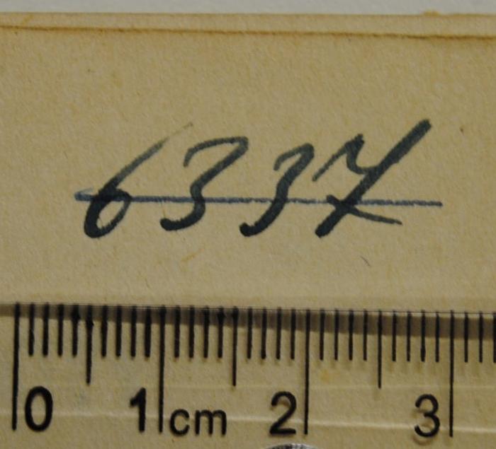 - (NSDAP-Gauarchiv und -museum Südhannover-Braunschweig), Von Hand: Signatur; '6337'. 