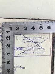 - (Peipers, A.), Stempel: Name, Ortsangabe; 'Dr. jur. A. Peipers Rechtsanwalt Köln Römerturm 13 Fernruf 8206'. 