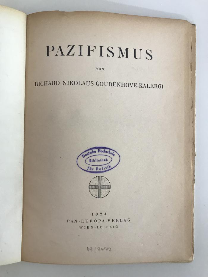 BE 935 (ausgesondert) : Pazifismus (1924)