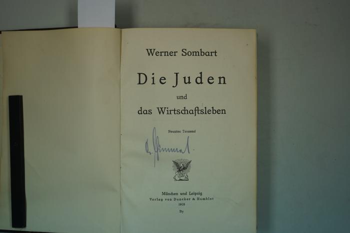  Die Juden und das Wirtschaftsleben. (1918)