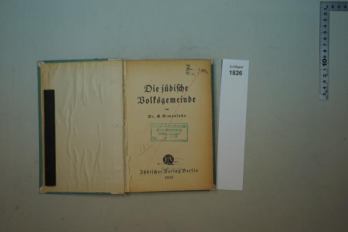  Die jüdische Volksgemeinde. (1919)