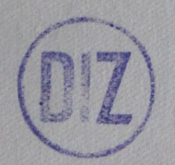 J / 789 (Deutsches Institut für Zeitgeschichte), Stempel: Initiale, Name; 'DIZ'.  (Prototyp)