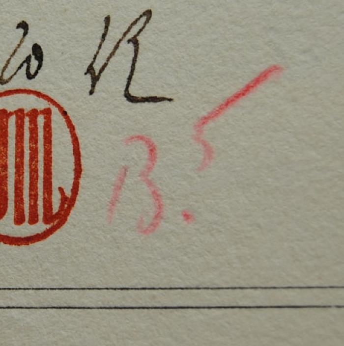 - (Endemann, Wilhelm), Von Hand: -; 'B.5'. 