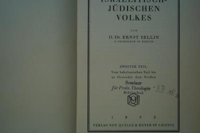 - (Seminar für Prakt. Theologie, Bibliothek), Stempel: Ortsangabe, Name; 'Seminar für Prakt. Theologie, Bibliothek'. 
