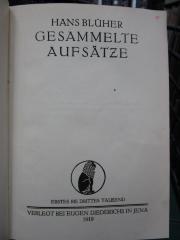 Hn 403 2. Ex.: Gesammelte Aufsätze (1919)