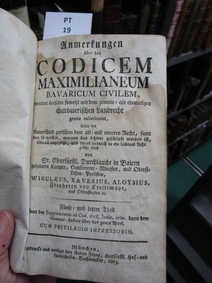  Anmerkungen über den Codicem Maximilianeum Bavaricum civilem. (1803)