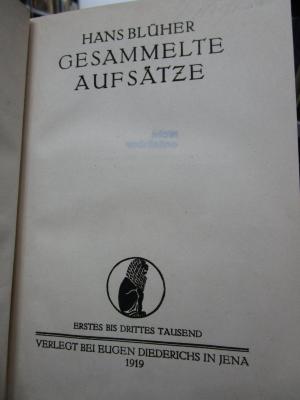 Hn 403: Gesammelte Aufsätze (1919)