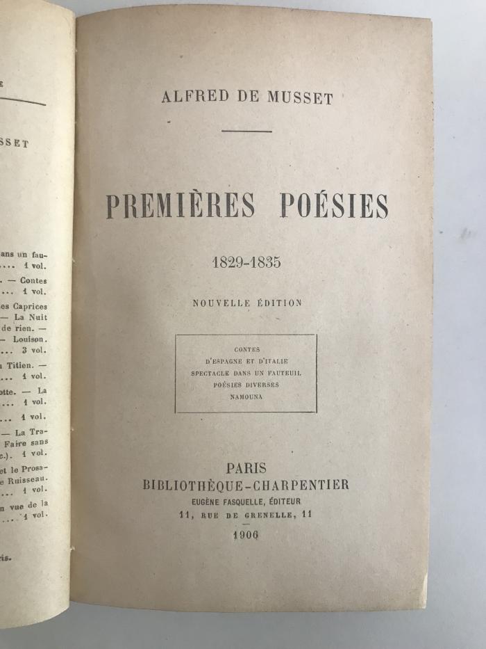  Premières Poésies 1829-1835 (1906)