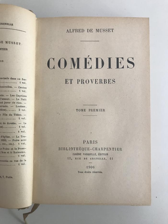  Comédies et proverbes (1906-1907)