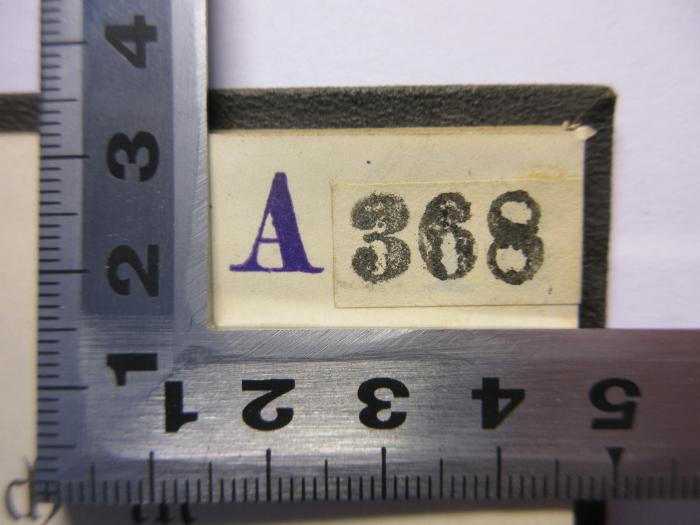 -, Stempel: Nummer; 'A 368'