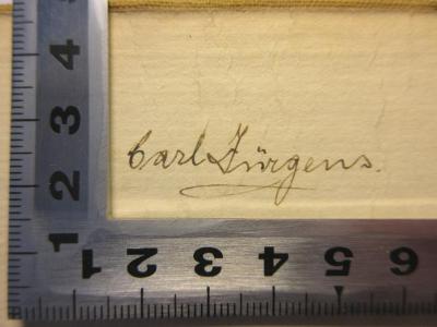 - (Jürgens, Carl), Von Hand: Name; 'Carl Jürgens'. 
