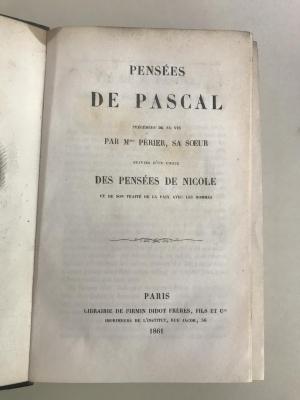  Pensées de Pascal (1861)