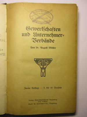 38/80/40229(6) : Gewerkschaften und Unternehmer-Verbände
 (1906)