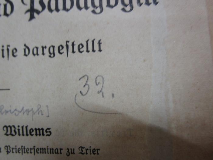 Hp 66 1: Das Sinnesleben (1915);- (unbekannt), Von Hand: Nummer; '32.'. 
